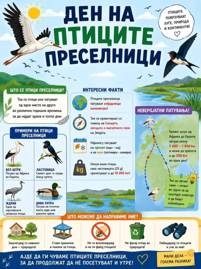 Одбележување на 14 мај Денот на птиците преселници Одбележување на 14 мај Денот на птиците преселници 16-05-2026 - слика 1