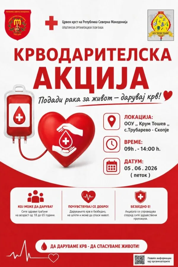 Крводарителска акција 01 06 2026 Крводарителска акција 01 06 2026